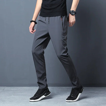 Men's Casual Pants Straight Slim Fit Elastic Waist Jogger