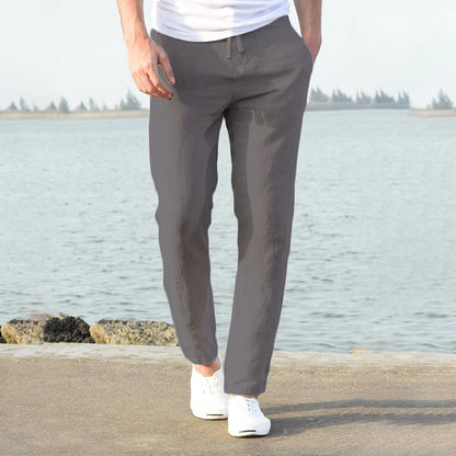 Men’s Cotton Linen Pants – Breathable Solid Color Trousers