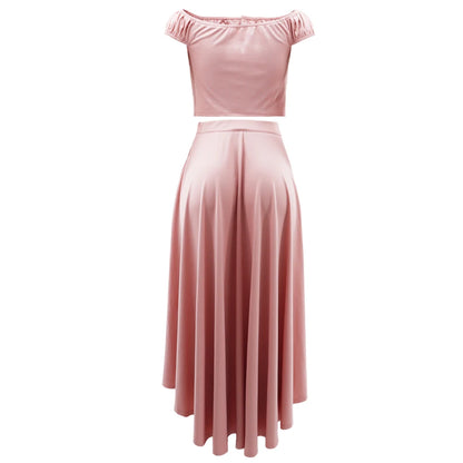 Off Shoulder Crop Top & Long Skirt Set