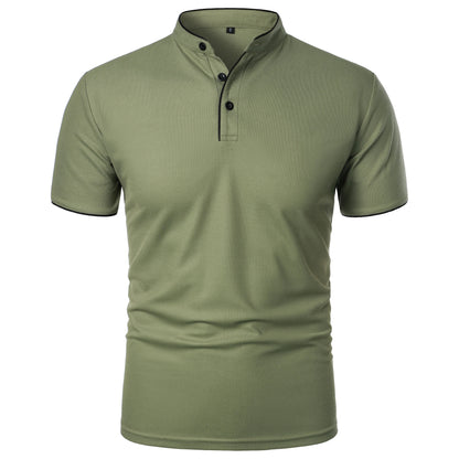 Men’s Stand Collar Short Sleeve T-Shirt