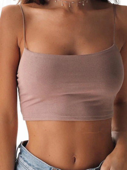 Black Halter Crop Top – Women’s Summer Backless Camisole