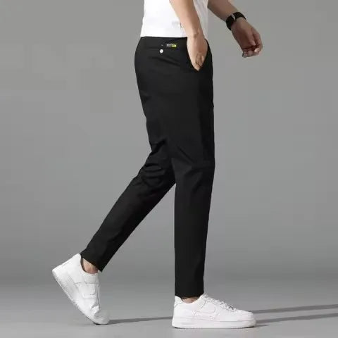 Men’s Ice Silk Golf Pants – Slim Straight Stretch Trousers
