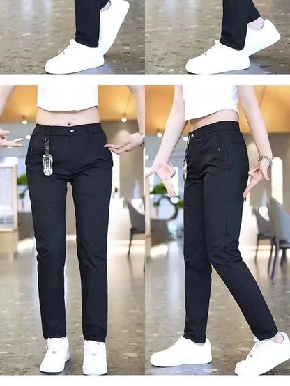 Men’s Ice Silk Golf Pants – Slim Straight Stretch Trousers