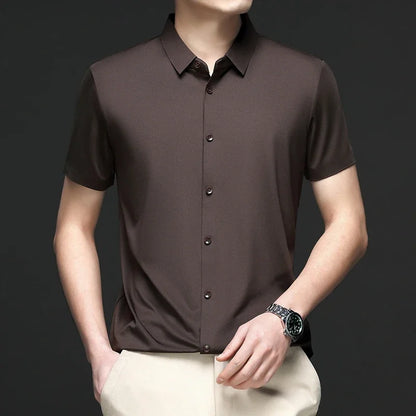 Business Casual Short Sleeved Shirt Comfortable and Versatile Top