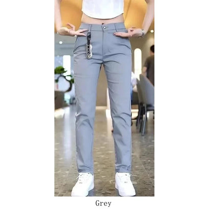 Men’s Ice Silk Golf Pants – Slim Straight Stretch Trousers
