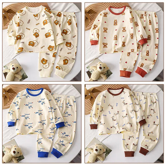 Kids Boys Girls Pure Cotton Warm Pajamas