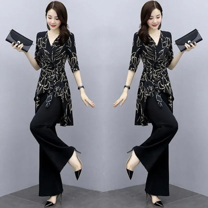Women’s Wide Leg Pants & Half Sleeve Top Set