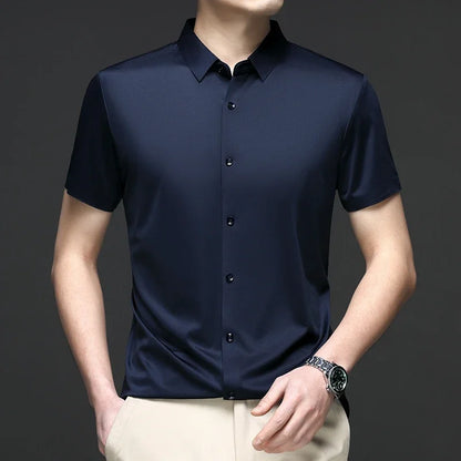 Business Casual Short Sleeved Shirt Comfortable and Versatile Top