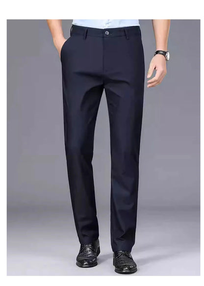 Men’s Smart Casual Black Trousers – Stretch Straight Fit