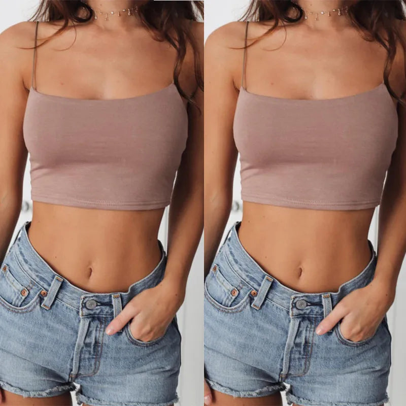 Black Halter Crop Top – Women’s Summer Backless Camisole
