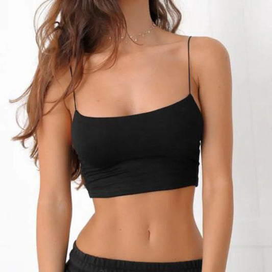 Black Halter Crop Top – Women’s Summer Backless Camisole