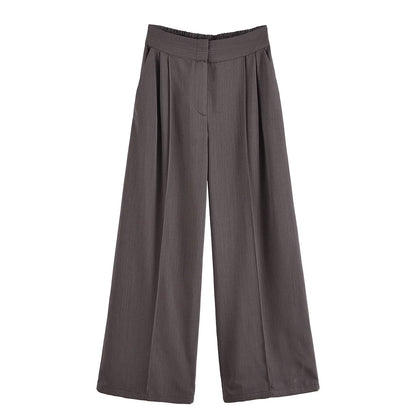 Short Sleeve Coat & High Waist Trousers Casual Outfit