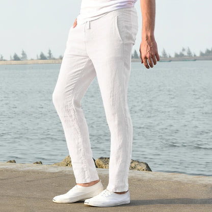 Men’s Cotton Linen Pants – Breathable Solid Color Trousers
