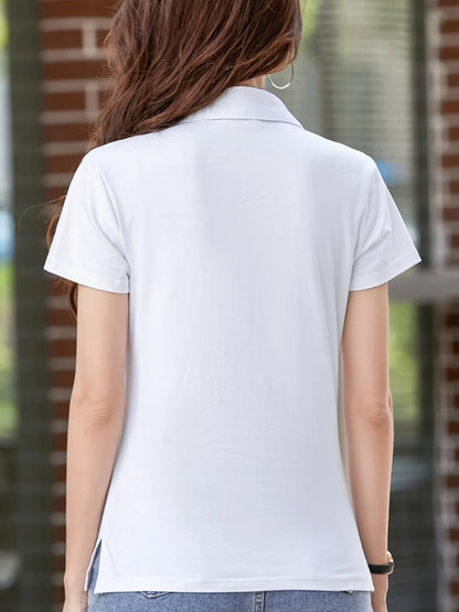 Women’s Chic Cotton Blend Shirt – Long Sleeve, Semi-Sheer