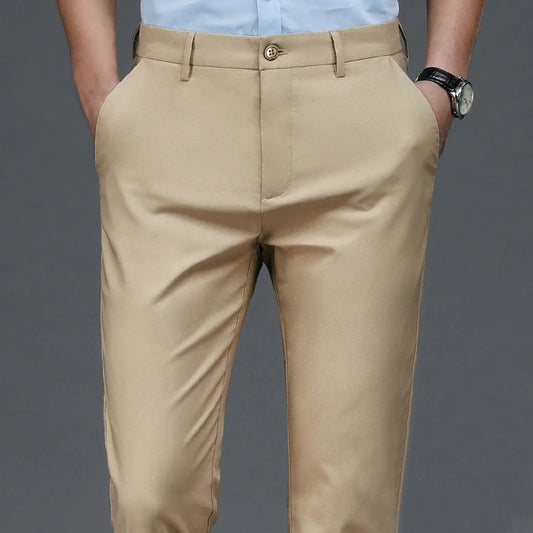 Men’s Smart Casual Black Trousers – Stretch Straight Fit