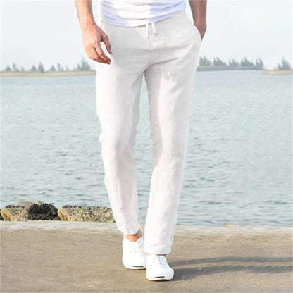 Men’s Cotton Linen Pants – Breathable Solid Color Trousers