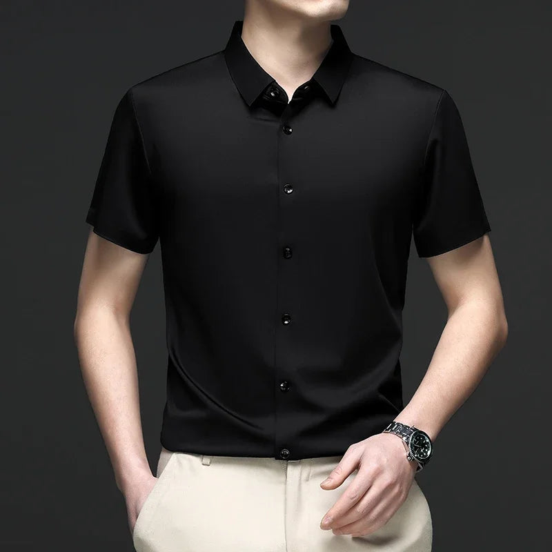Business Casual Short Sleeved Shirt Comfortable and Versatile Top