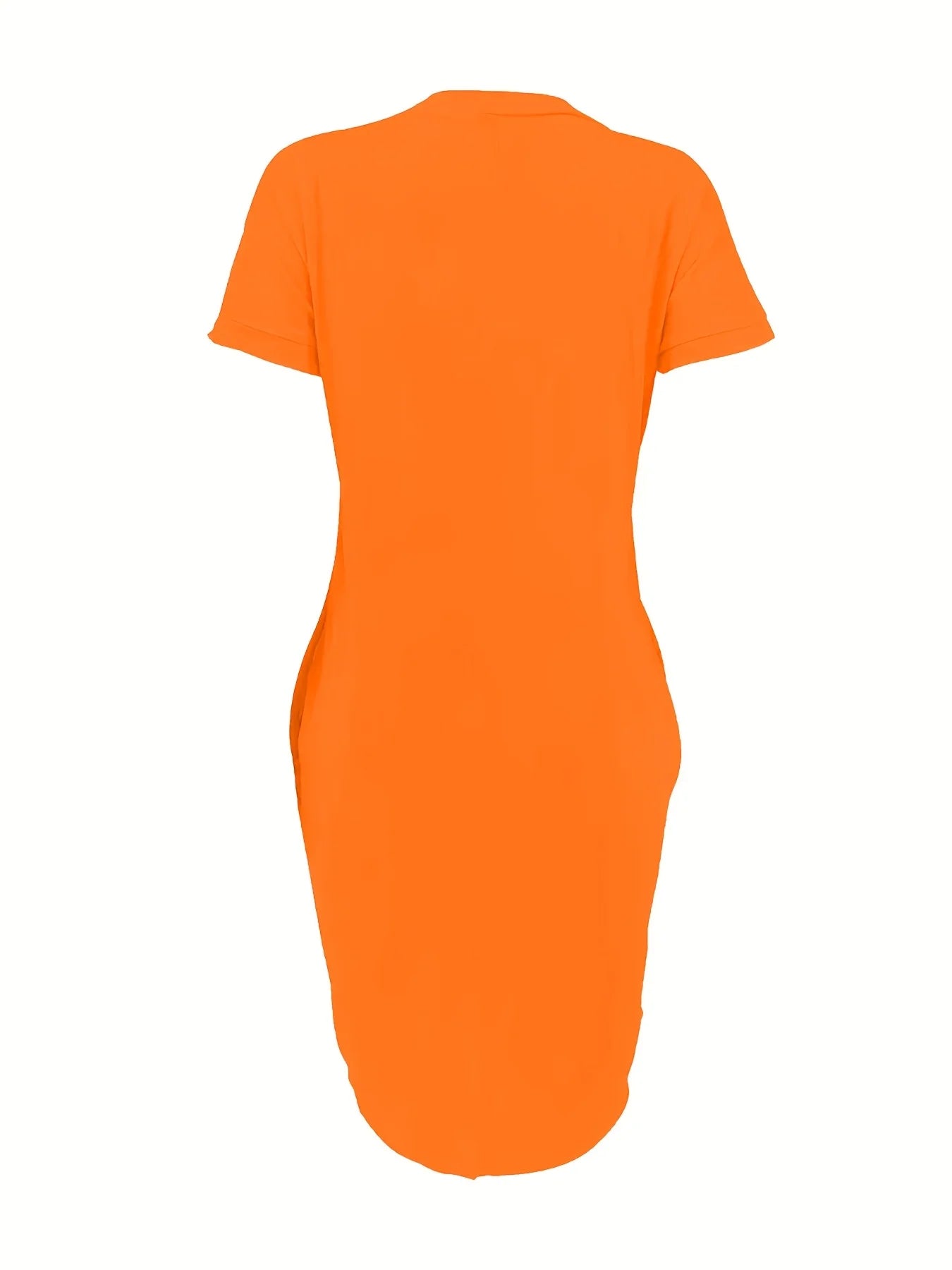 Casual Knit T-Shirt Dress – Short Sleeve Crew Neck