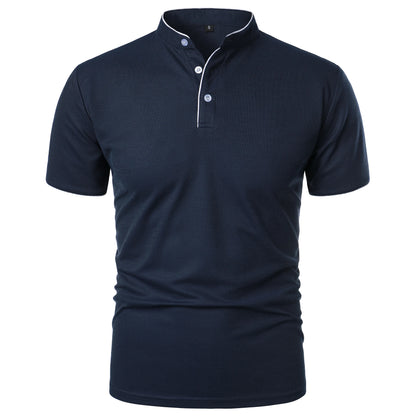 Men’s Stand Collar Short Sleeve T-Shirt