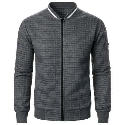 Men’s Zipper Baseball Jacket – Long Sleeve Streetwear Coat