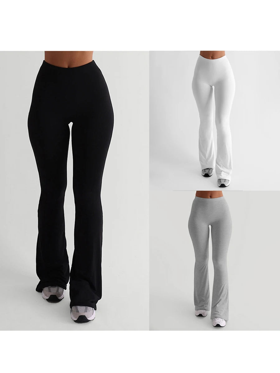 Women’s High Waist Flared Pants Trendy Bootcut Trousers