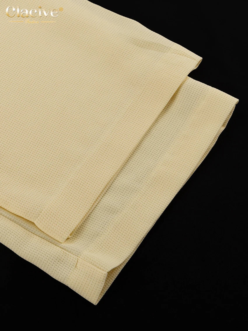 Loose Short Sleeve Shirt & High Waist Wide Leg Pants
