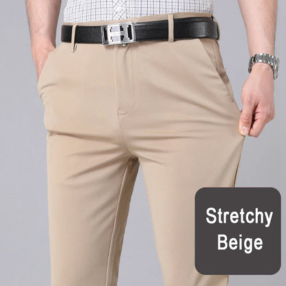 Men’s Smart Casual Black Trousers – Stretch Straight Fit