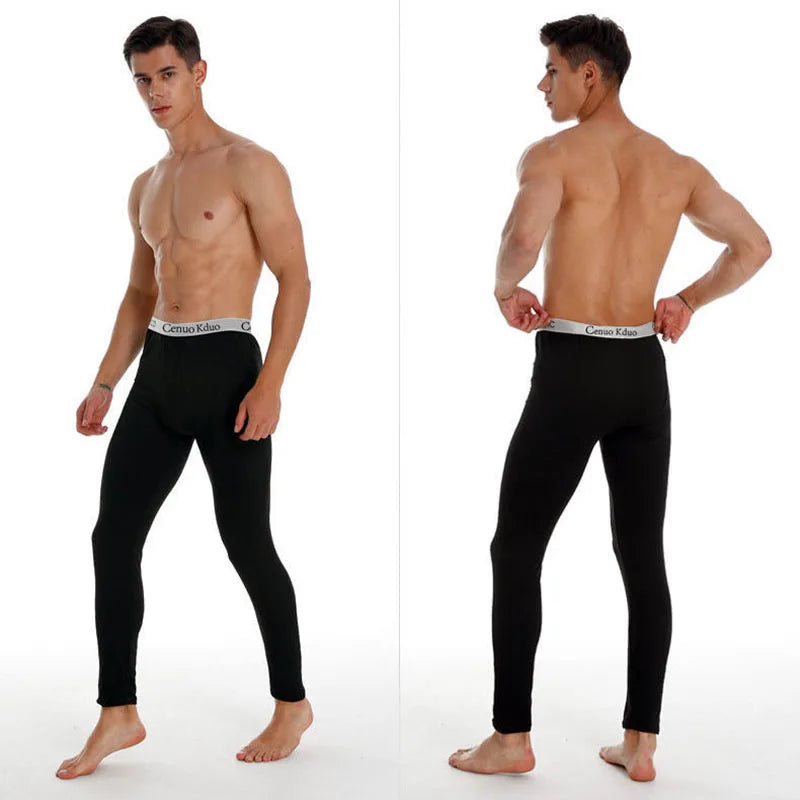 2024 New Men's Tight Sports Pants Slim Pants Autumn And Winter Thermal Pants Plush High Stretch Quick Drying Compression Pants