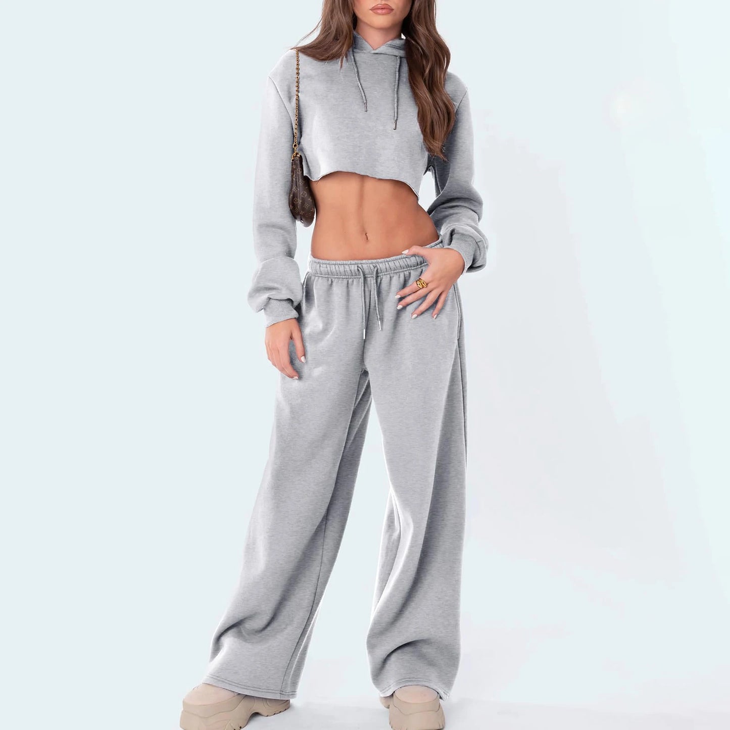 High Waist Wide Leg Joggers,