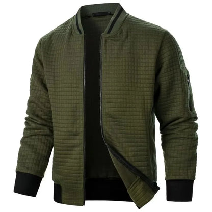 Men’s Zipper Baseball Jacket – Long Sleeve Streetwear Coat