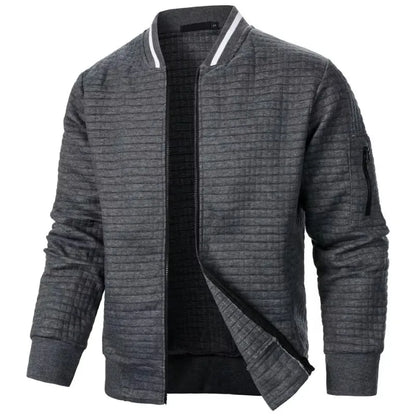 Men’s Zipper Baseball Jacket – Long Sleeve Streetwear Coat