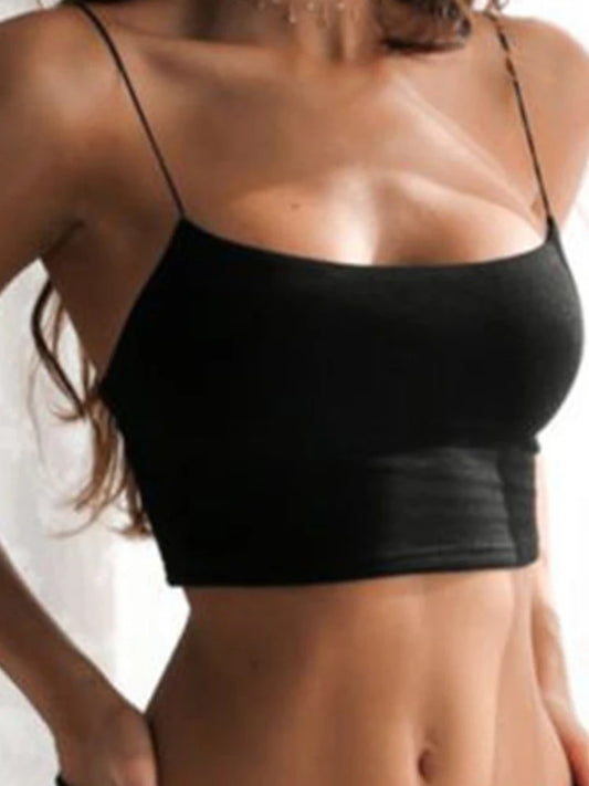 Black Halter Crop Top – Women’s Summer Backless Camisole