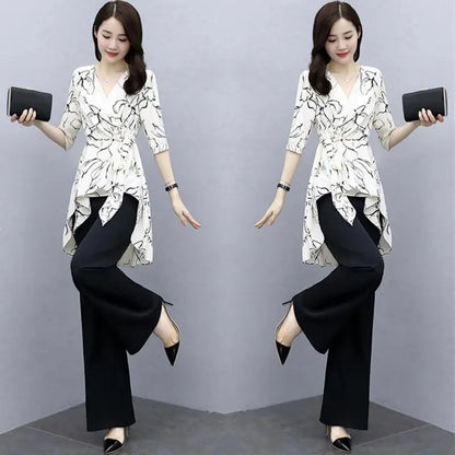 Women’s Wide Leg Pants & Half Sleeve Top Set