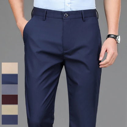 Men’s Smart Casual Black Trousers – Stretch Straight Fit