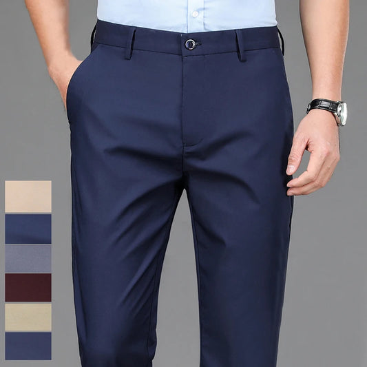 Men’s Smart Casual Black Trousers – Stretch Straight Fit