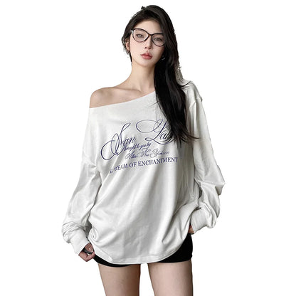 Women’s Summer Loose T-Shirt – Letter Print Streetwear Top