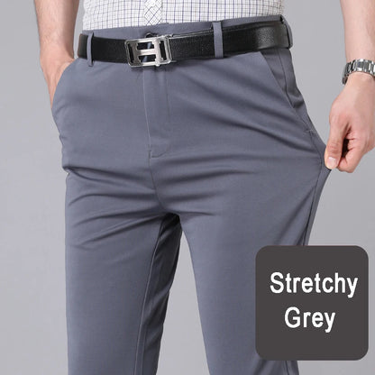 Men’s Smart Casual Black Trousers – Stretch Straight Fit