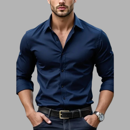 Long Sleeve Smart Casual Four Season Elastic Male Business Shirts
